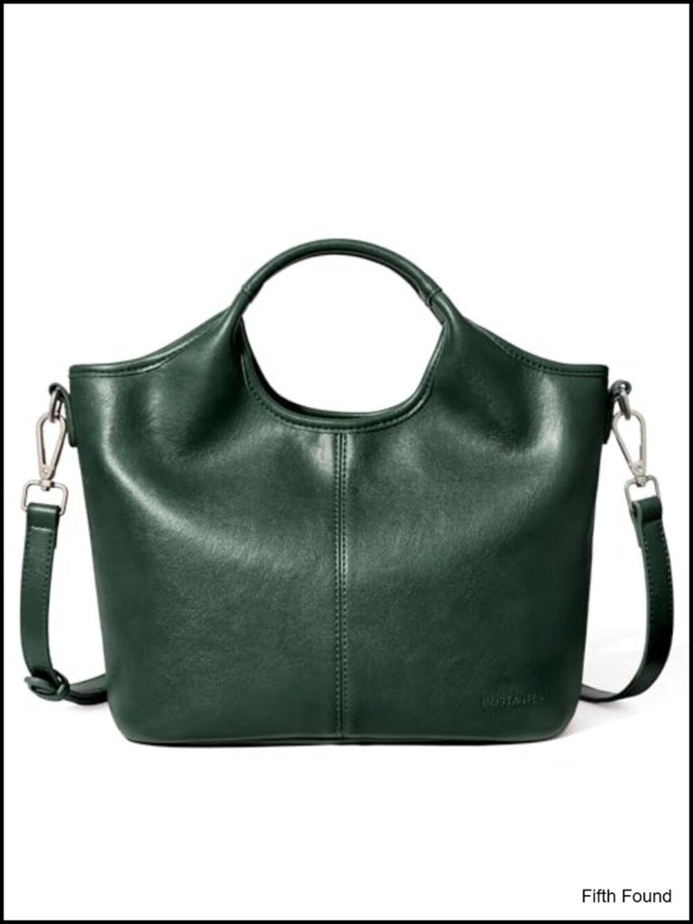 Vegan Leather Satchel Crossbody Handbag Removable Strap Zip Closure